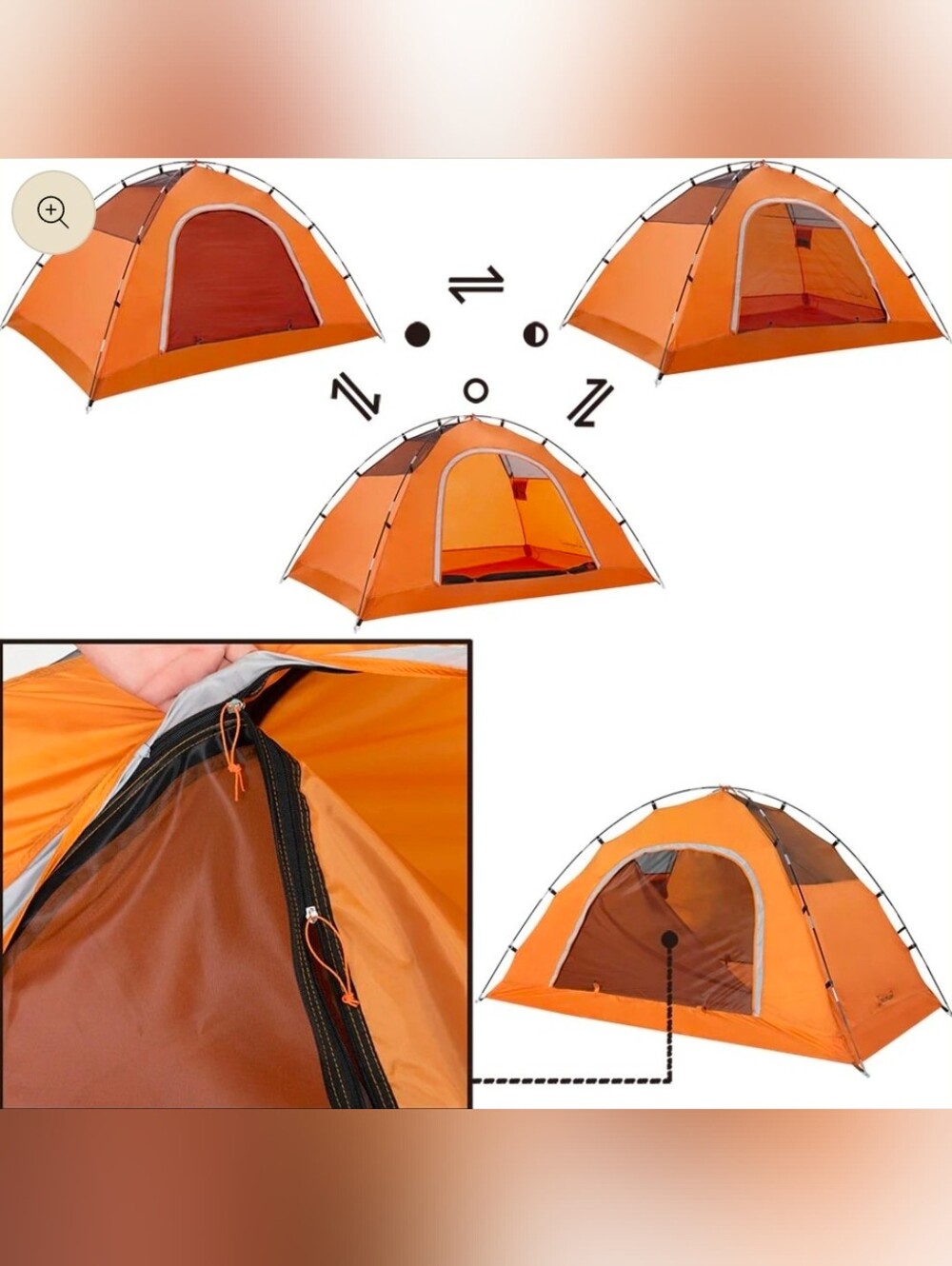 2 Man Person waterproof Backpacking  Lightweight Camping Hiking Dome Tent Brown